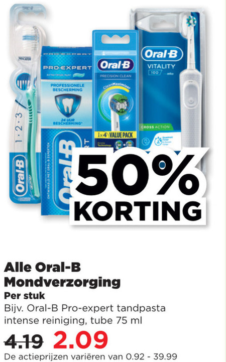 Oral-B   tandpasta, electrische tandenborstel folder aanbieding bij  Plus - details