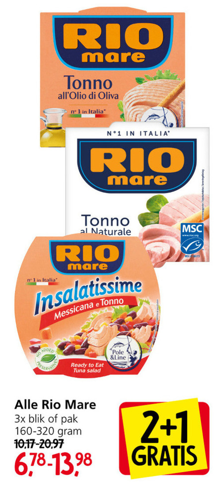 Rio Mare   tonijn in blik folder aanbieding bij  Jan Linders - details