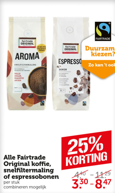 Fair Trade Original   koffie, koffiebonen folder aanbieding bij  Coop - details