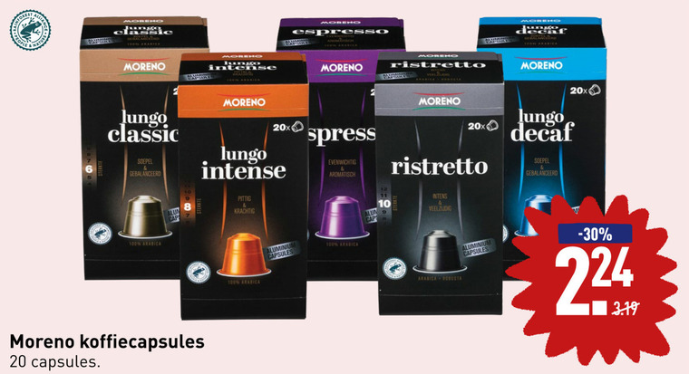 Moreno   koffiecups folder aanbieding bij  Aldi - details