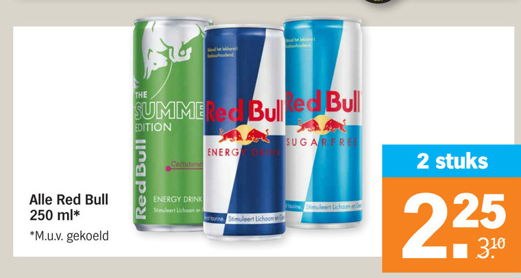 Red Bull   energiedrank folder aanbieding bij  Albert Heijn - details