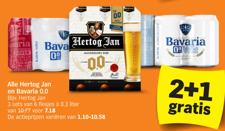 Hertog Jan alcoholvrij bier folder aanbieding bij Albert Heijn - details