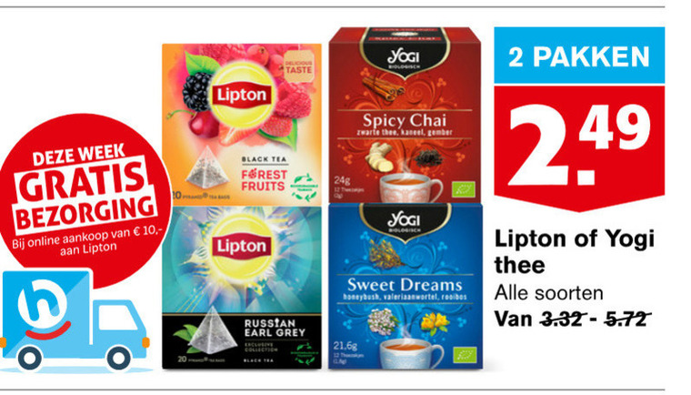 Yogi Tea   thee folder aanbieding bij  Hoogvliet - details