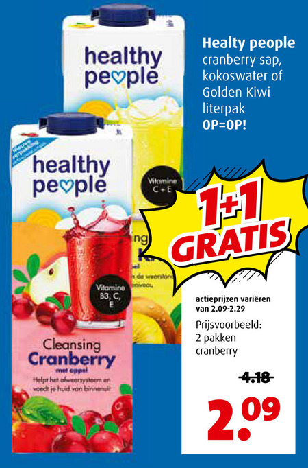 Healthy People   vruchtensap folder aanbieding bij  Boni - details