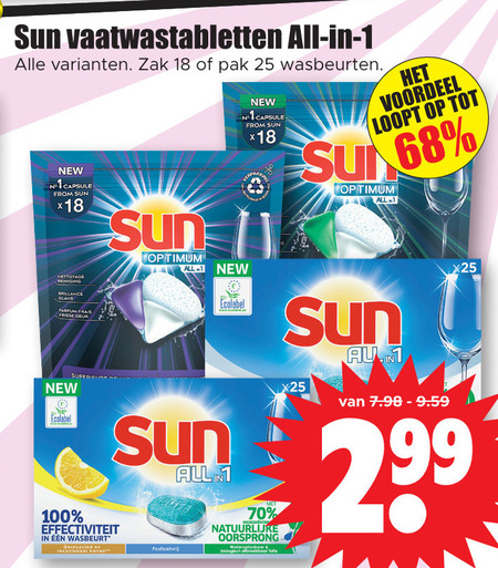 Sun   vaatwasmiddel folder aanbieding bij  Dirk - details