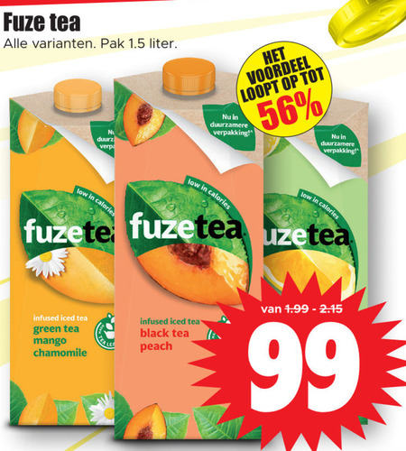 Fuze Tea   ice tea folder aanbieding bij  Dirk - details