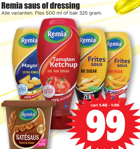 Remia   dressing, mayonaise folder aanbieding bij  Dirk - details