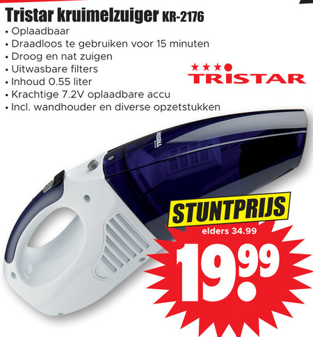 Tristar   kruimelzuiger folder aanbieding bij  Dirk - details