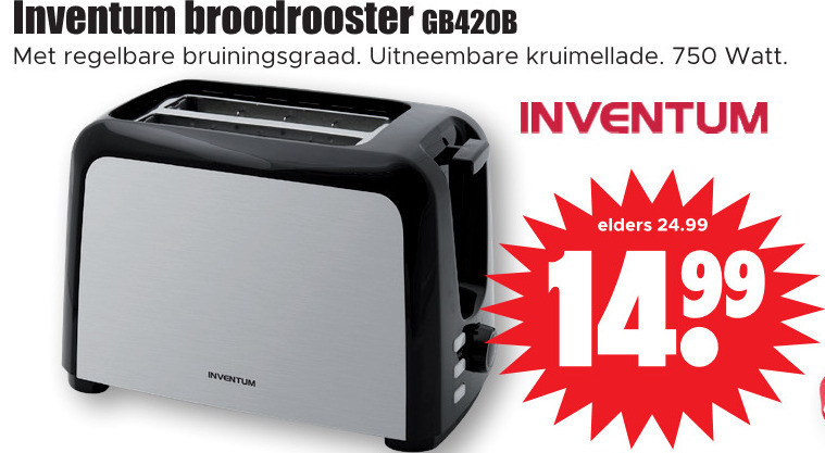 Inventum   broodrooster folder aanbieding bij  Dirk - details