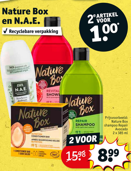 Nature Box   shampoo, conditioner folder aanbieding bij  Kruidvat - details