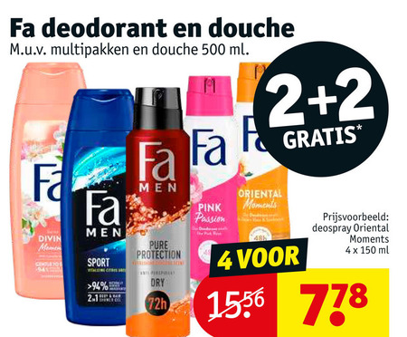 Fa   douchegel, deodorant folder aanbieding bij  Kruidvat - details