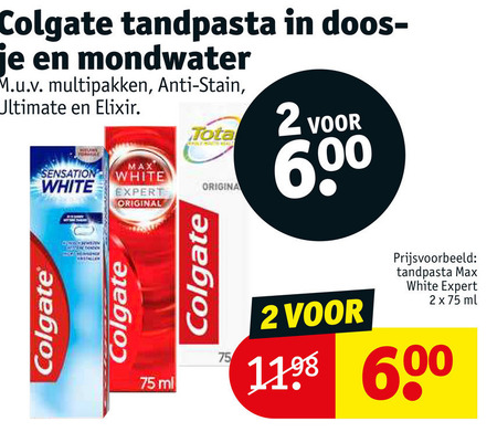 Colgate   mondwater, tandpasta folder aanbieding bij  Kruidvat - details