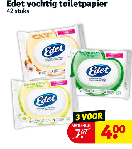 Edet   vochtig toiletpapier folder aanbieding bij  Kruidvat - details