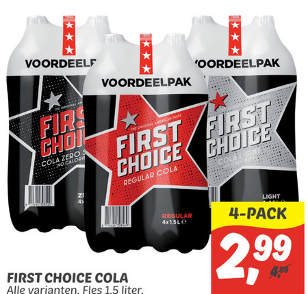 First Choice cola folder aanbieding bij Dekamarkt - details