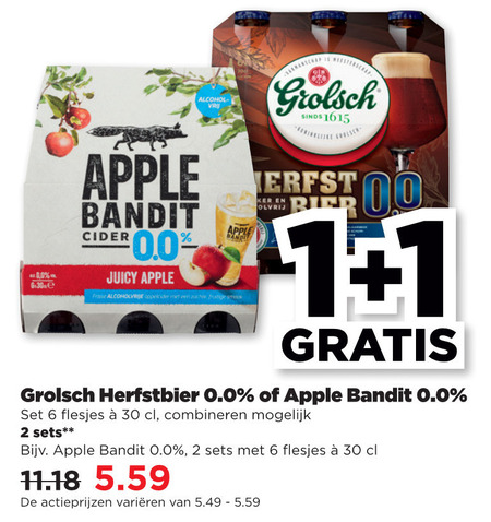 Grolsch   appelcider, speciaalbier folder aanbieding bij  Plus - details