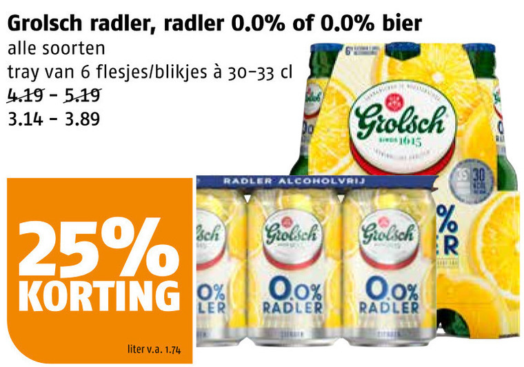 Grolsch   radler bier folder aanbieding bij  Poiesz - details