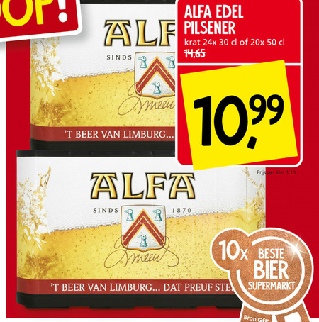 Alfa   krat bier folder aanbieding bij  Jan Linders - details