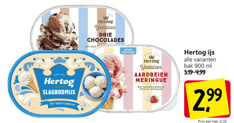 Hertog ijsspecialiteit folder aanbieding bij Jan Linders - details