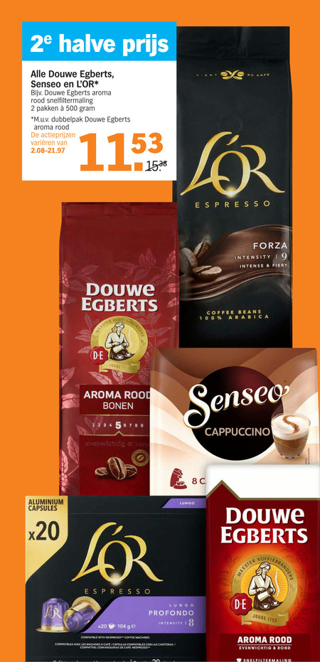 Douwe Egberts   ijskoffie, oploskoffie folder aanbieding bij  Albert Heijn - details