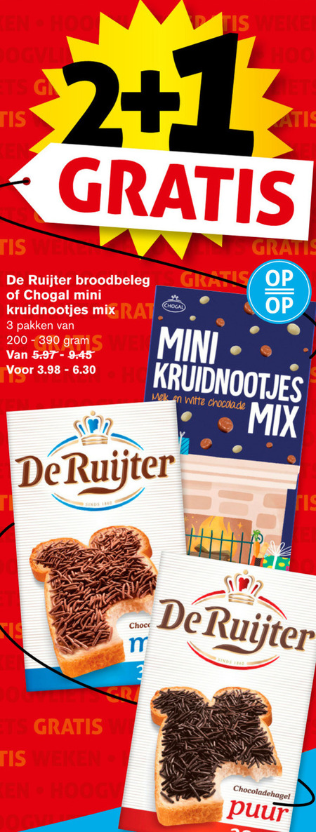 De Ruijter   hagelslag folder aanbieding bij  Hoogvliet - details