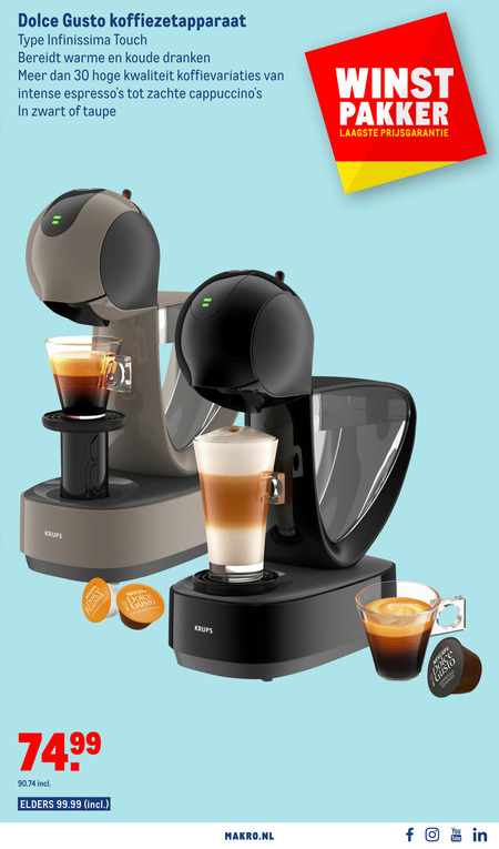 Krups   dolce gusto apparaat folder aanbieding bij  Makro - details