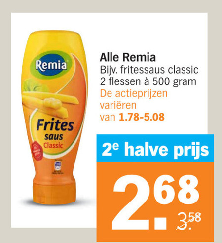 Remia   fritessaus, curryketchup folder aanbieding bij  Albert Heijn - details