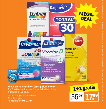 Davitamon   multivitaminen folder aanbieding bij  Albert Heijn - details