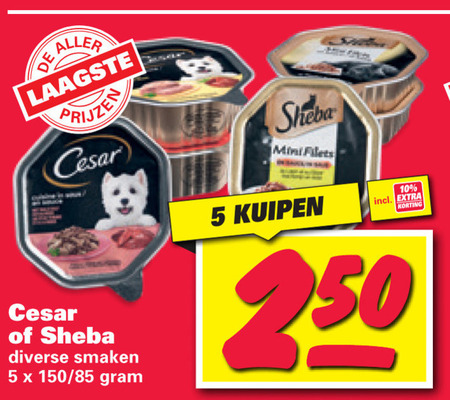 Cesar   kattenvoer, hondenvoer folder aanbieding bij  Nettorama - details