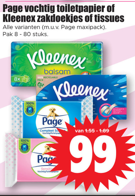 Kleenex   tissue, zakdoek folder aanbieding bij  Dirk - details