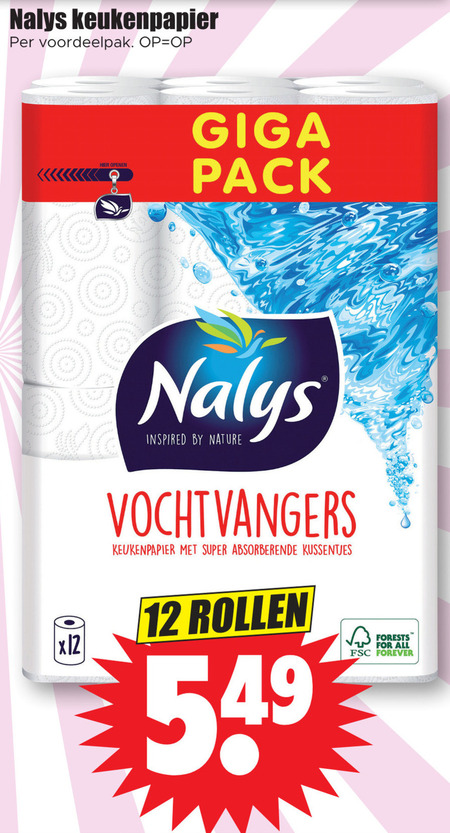 Nalys   keukenpapier folder aanbieding bij  Dirk - details