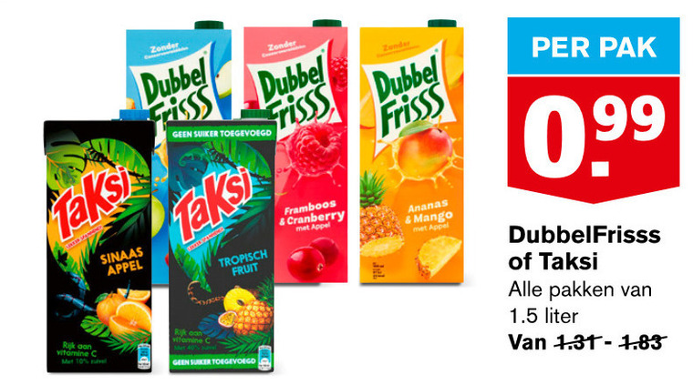 Taksi   fruitdrank folder aanbieding bij  Hoogvliet - details