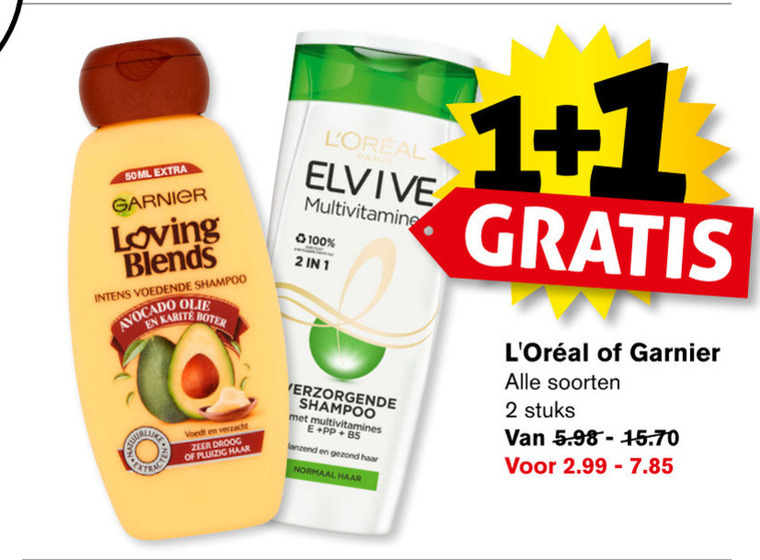Elvive conditioner, shampoo folder aanbieding bij Hoogvliet details