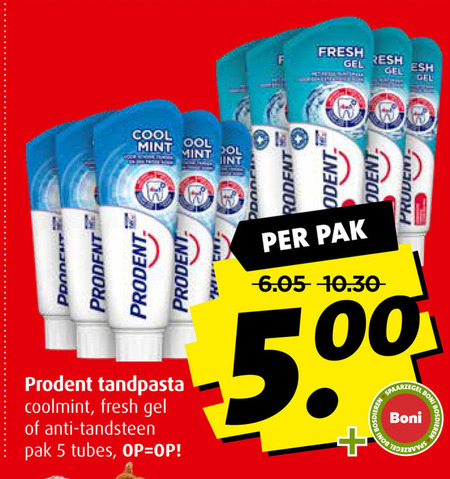 Prodent   tandpasta folder aanbieding bij  Boni - details