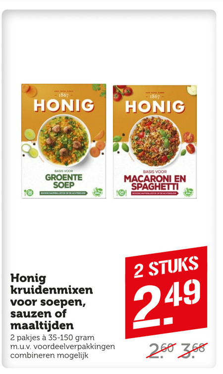 Honig   soep, maaltijdmix folder aanbieding bij  Coop - details