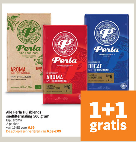 Perla   koffie folder aanbieding bij  Albert Heijn - details