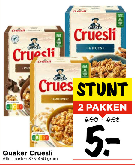 Quaker   cruesli folder aanbieding bij  Vomar - details