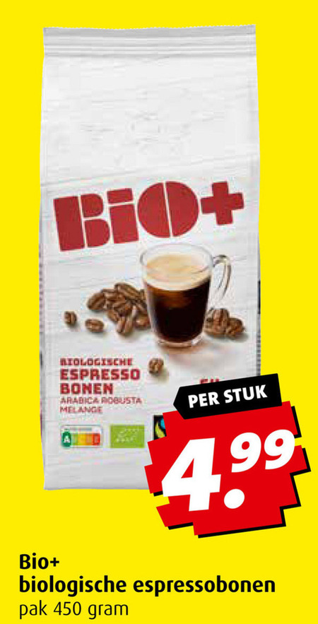 Bio Plus   koffiebonen folder aanbieding bij  Boni - details