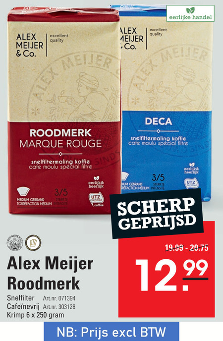 Alex Meijer   koffie folder aanbieding bij  Sligro - details