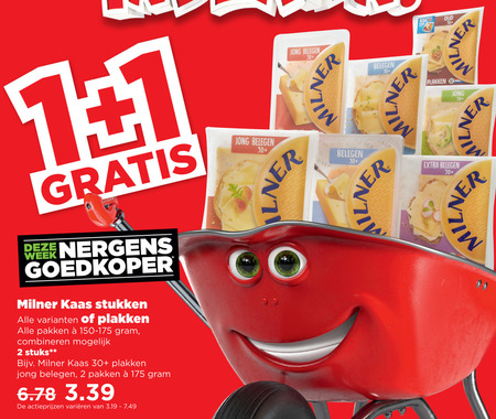 Milner   kaasplakken, kaas folder aanbieding bij  Plus - details