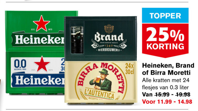 Heineken krat bier folder aanbieding bij Hoogvliet - details