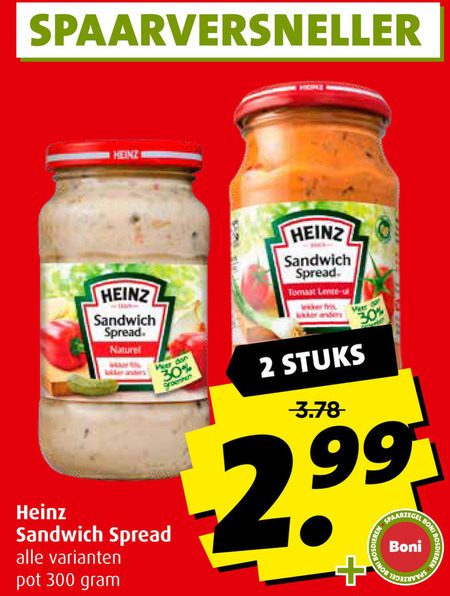 Heinz   sandwich spread folder aanbieding bij  Boni - details