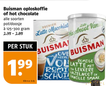 Buisman   chocolademelk, oploskoffie folder aanbieding bij  Poiesz - details