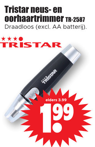 Tristar   neustrimmer folder aanbieding bij  Dirk - details