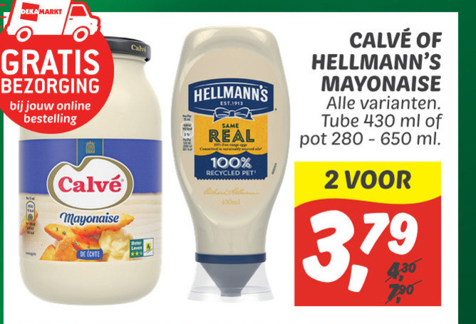 Hellmans   mayonaise folder aanbieding bij  Dekamarkt - details