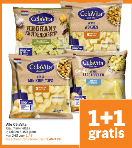 CelaVita   aardappelproduct, krieltjes folder aanbieding bij  Albert Heijn - details