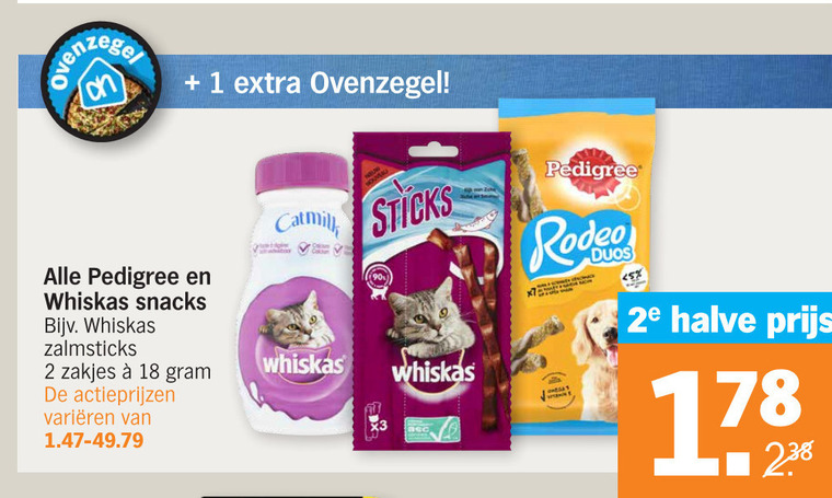 Pedigree   kattensnacks, hondensnacks folder aanbieding bij  Albert Heijn - details