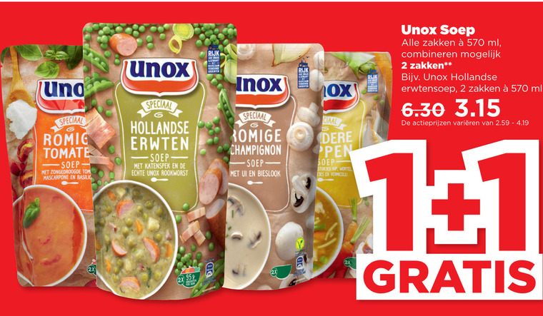 Unox   soep folder aanbieding bij  Plus - details