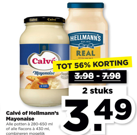 Calve   mayonaise folder aanbieding bij  Plus - details