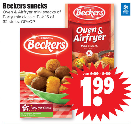 Beckers   snack folder aanbieding bij  Dirk - details