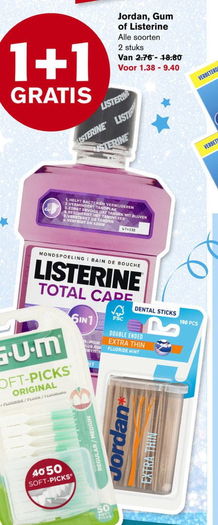 Listerine   interdentale ragers, tandenstokers folder aanbieding bij  Hoogvliet - details